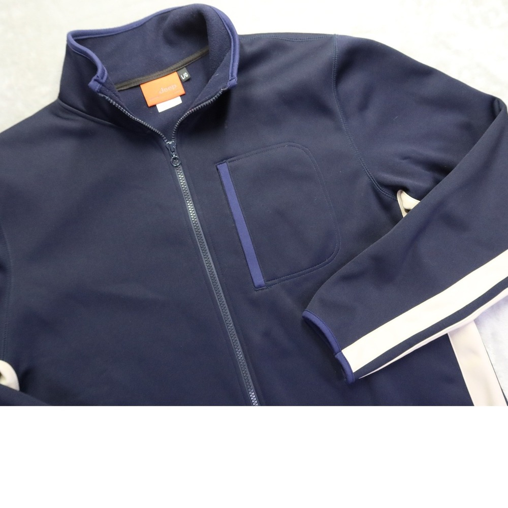 Jeep Men's Blue Full Zip Track Jacket L 4X4 Rubicon Wrangler Gladiator Trail - Picture 2 of 7